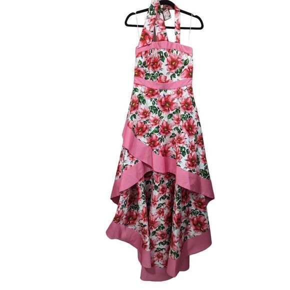 Alice + Olivia Florence Halter high tea floral dress Size 10 NEW - Picture 3 of 6